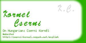 kornel cserni business card